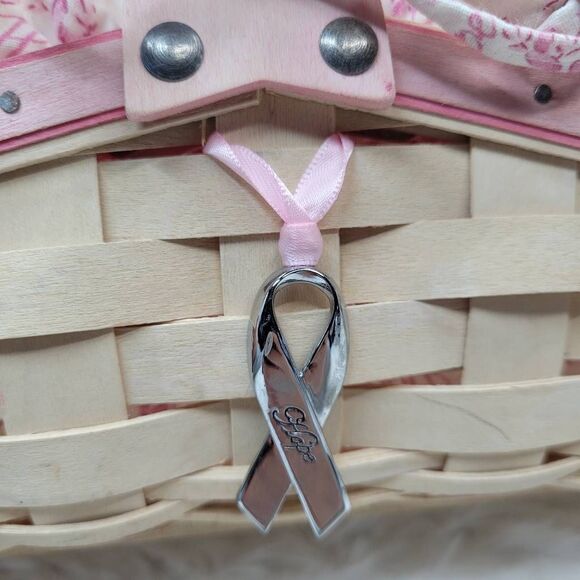 Longaberger Horizon of Hope Rosebud Basket w/ Liner, Tie-On and Protector - Picture 2 of 11